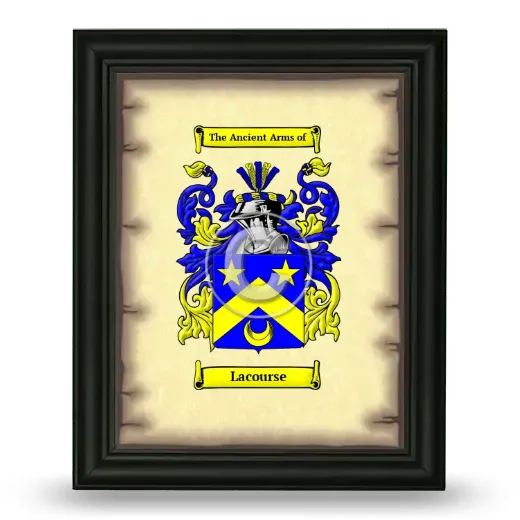 Lacourse Coat of Arms Framed - Black