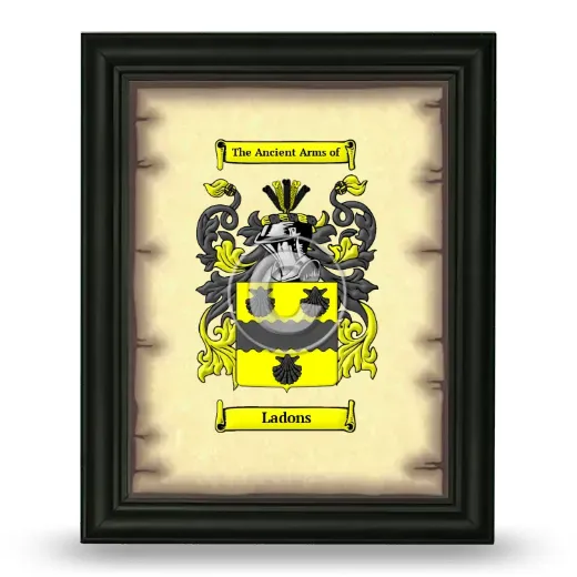 Ladons Coat of Arms Framed - Black
