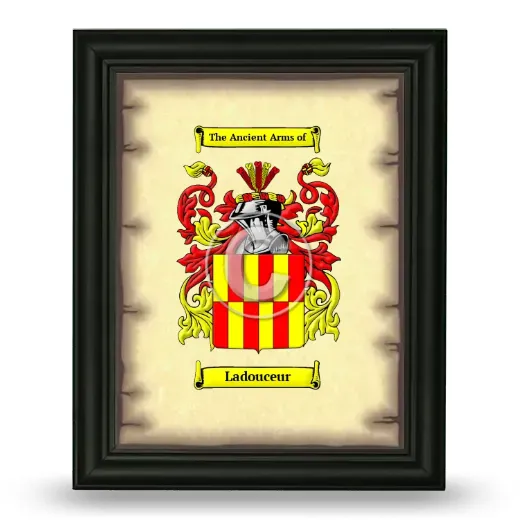Ladouceur Coat of Arms Framed - Black