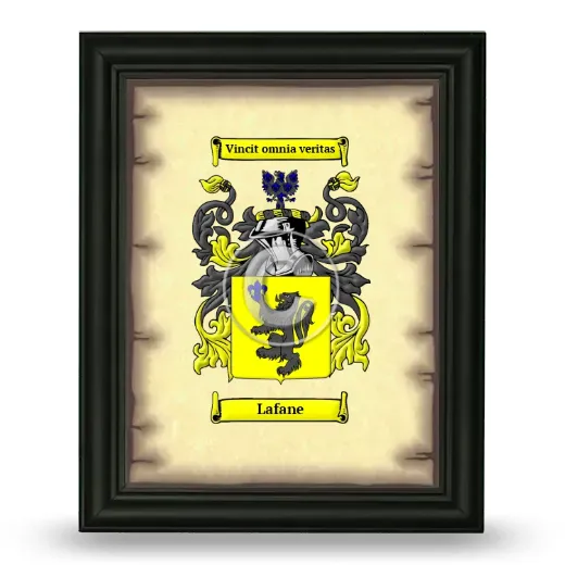 Lafane Coat of Arms Framed - Black