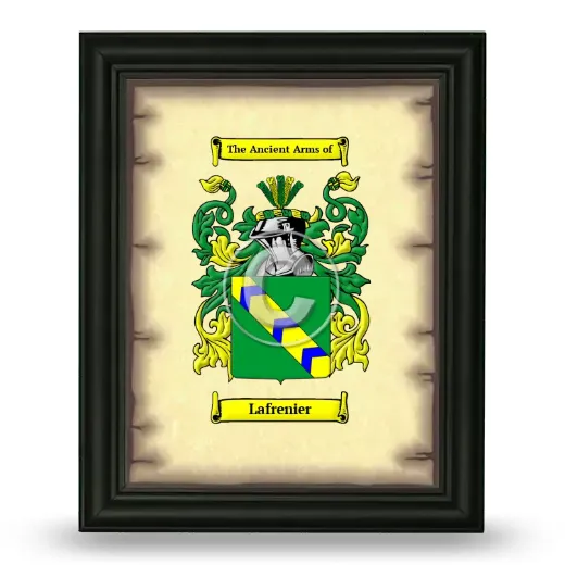 Lafrenier Coat of Arms Framed - Black