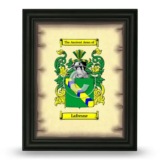 Lafresne Coat of Arms Framed - Black