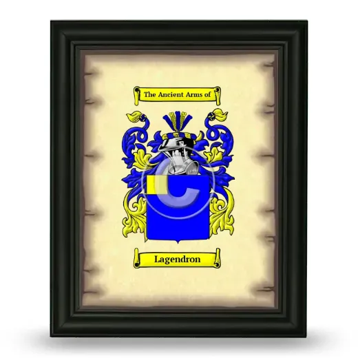 Lagendron Coat of Arms Framed - Black