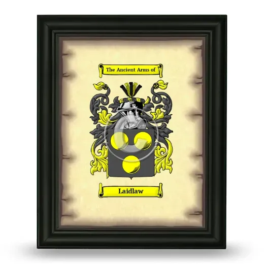 Laidlaw Coat of Arms Framed - Black