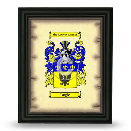 Laigle Coat of Arms Framed - Black