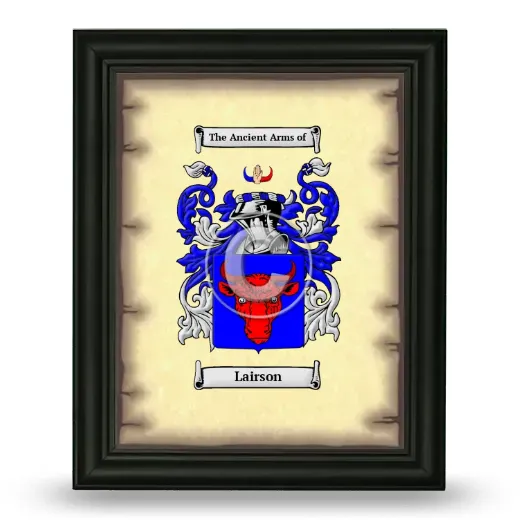 Lairson Coat of Arms Framed - Black