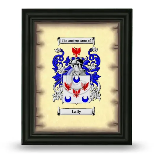 Lally Coat of Arms Framed - Black