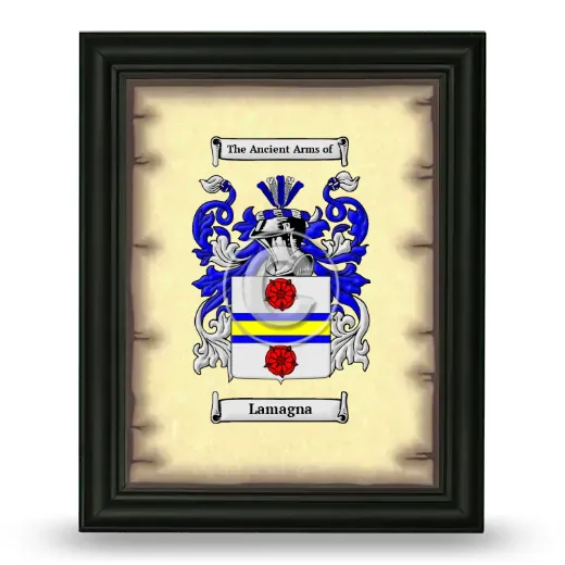 Lamagna Coat of Arms Framed - Black