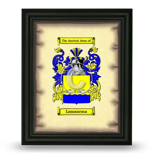 Lamancusa Coat of Arms Framed - Black