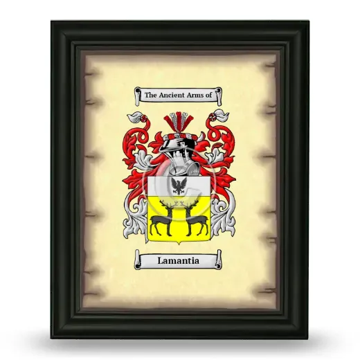 Lamantia Coat of Arms Framed - Black