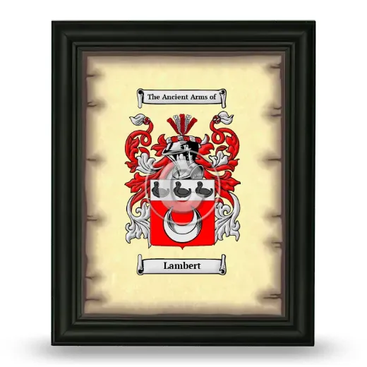 Lambert Coat of Arms Framed - Black