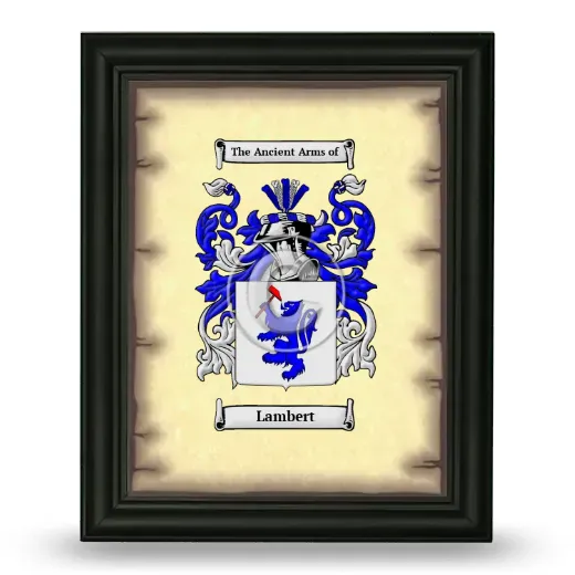 Lambert Coat of Arms Framed - Black