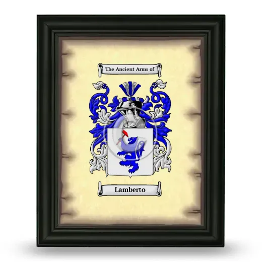 Lamberto Coat of Arms Framed - Black