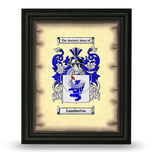 Lambertos Coat of Arms Framed - Black
