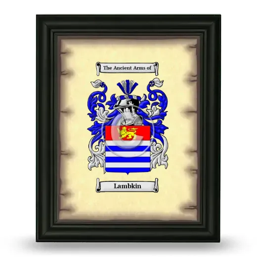 Lambkin Coat of Arms Framed - Black