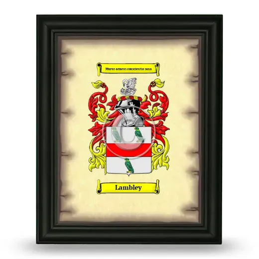 Lambley Coat of Arms Framed - Black