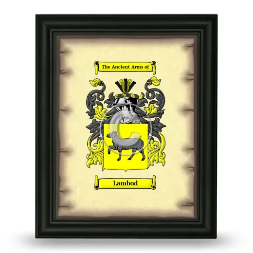 Lambod Coat of Arms Framed - Black