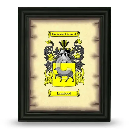 Lambood Coat of Arms Framed - Black