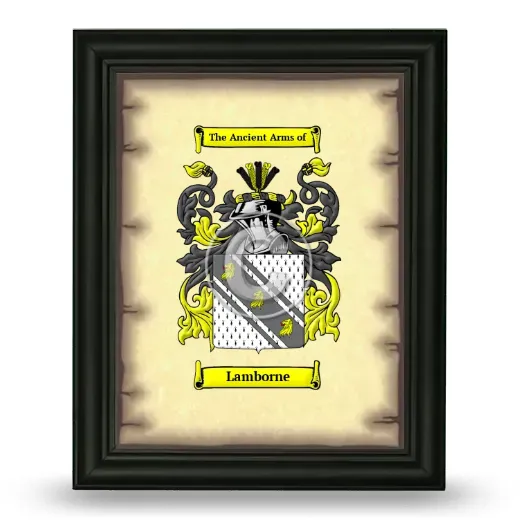 Lamborne Coat of Arms Framed - Black