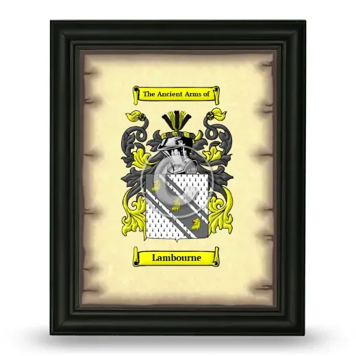 Lambourne Coat of Arms Framed - Black