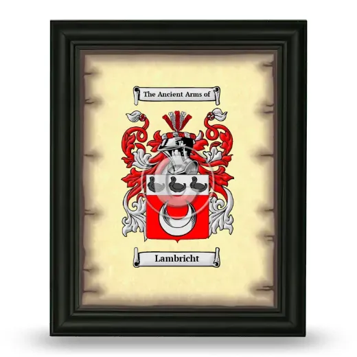Lambricht Coat of Arms Framed - Black