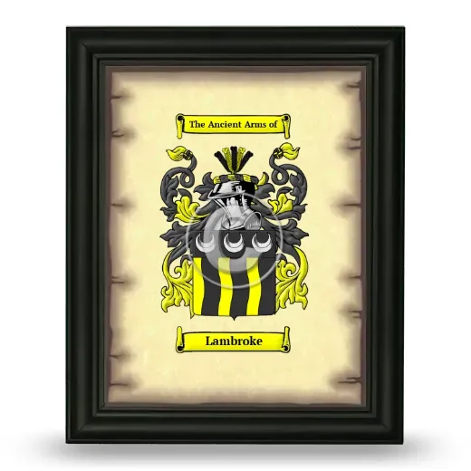 Lambroke Coat of Arms Framed - Black