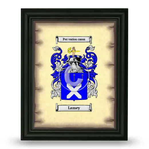 Lamey Coat of Arms Framed - Black