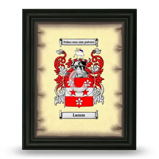 Lamm Coat of Arms Framed - Black