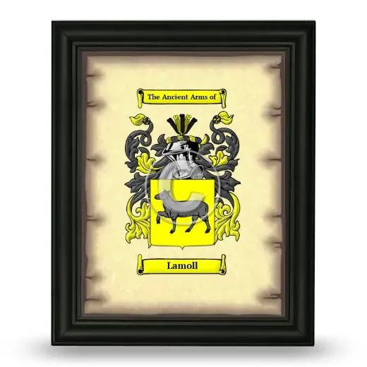 Lamoll Coat of Arms Framed - Black