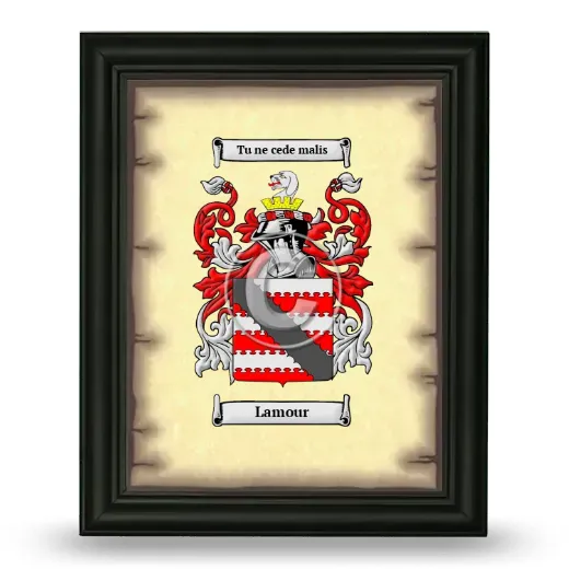 Lamour Coat of Arms Framed - Black