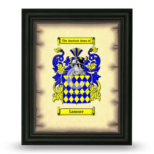 Lamure Coat of Arms Framed - Black