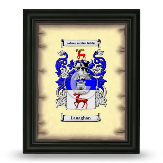 Lanaghan Coat of Arms Framed - Black