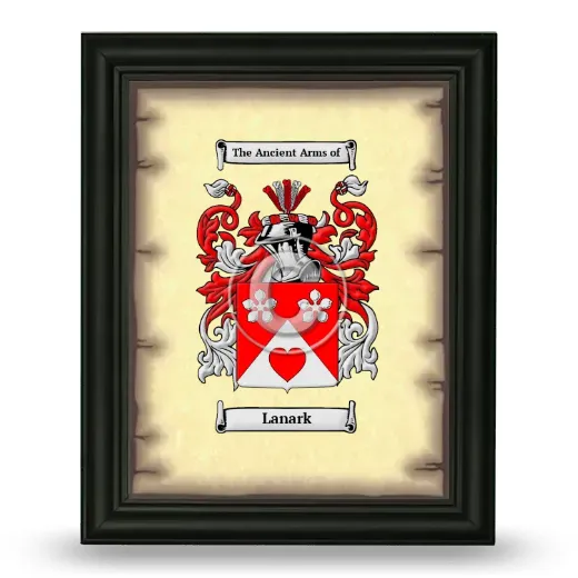 Lanark Coat of Arms Framed - Black