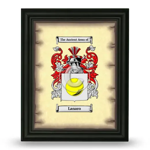 Lanaro Coat of Arms Framed - Black