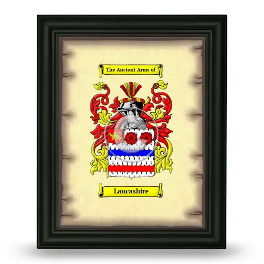 Lancashire Coat of Arms Framed - Black