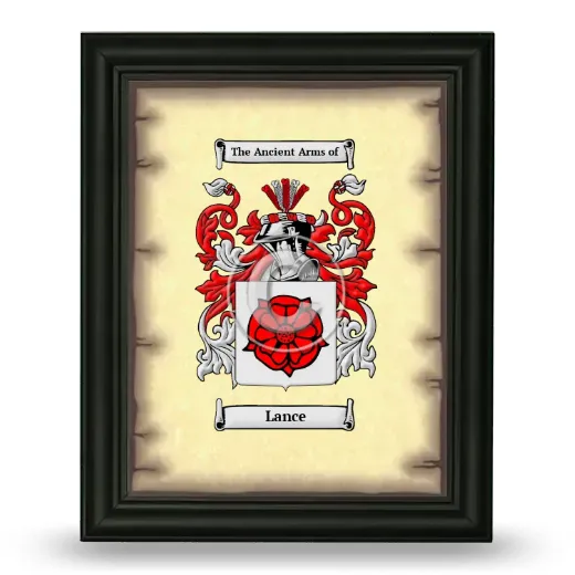 Lance Coat of Arms Framed - Black