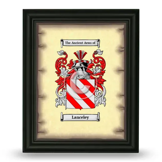 Lanceley Coat of Arms Framed - Black
