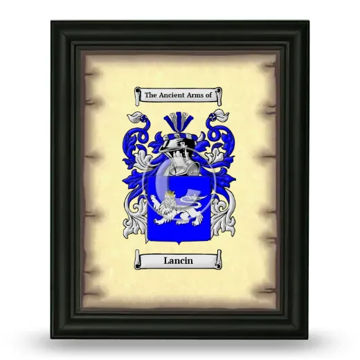 Lancin Coat of Arms Framed - Black