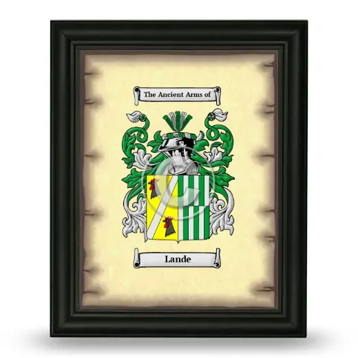 Lande Coat of Arms Framed - Black
