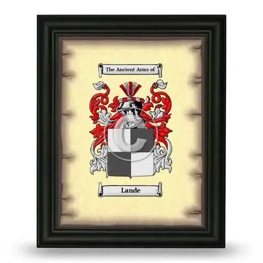 Lande Coat of Arms Framed - Black