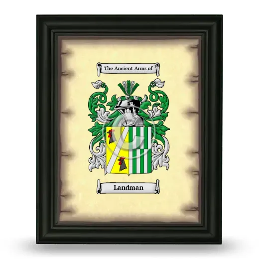 Landman Coat of Arms Framed - Black