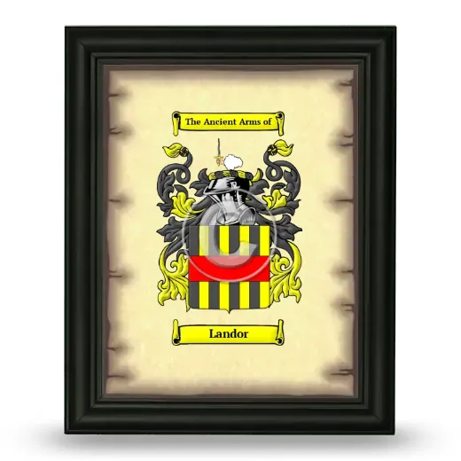 Landor Coat of Arms Framed - Black