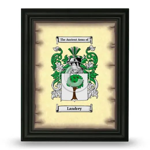 Landrey Coat of Arms Framed - Black