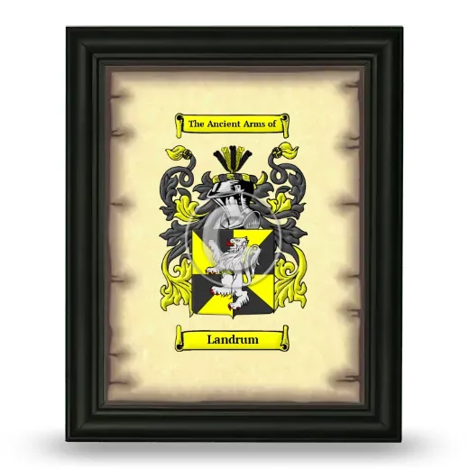 Landrum Coat of Arms Framed - Black