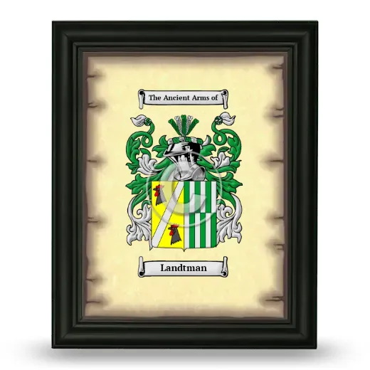 Landtman Coat of Arms Framed - Black
