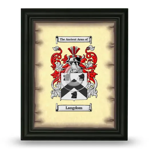 Langdom Coat of Arms Framed - Black