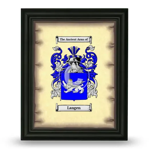 Langen Coat of Arms Framed - Black