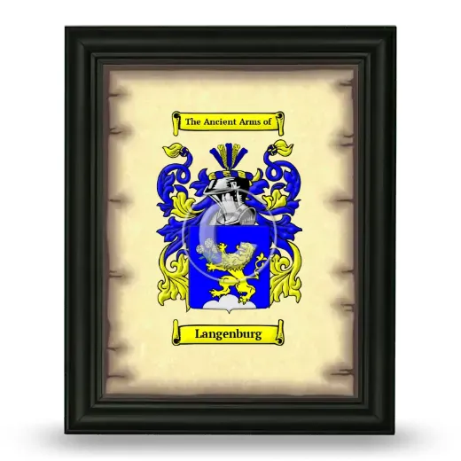 Langenburg Coat of Arms Framed - Black