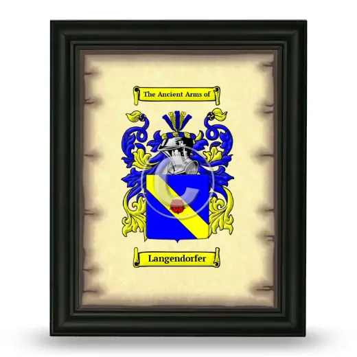 Langendorfer Coat of Arms Framed - Black
