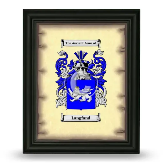 Langfand Coat of Arms Framed - Black